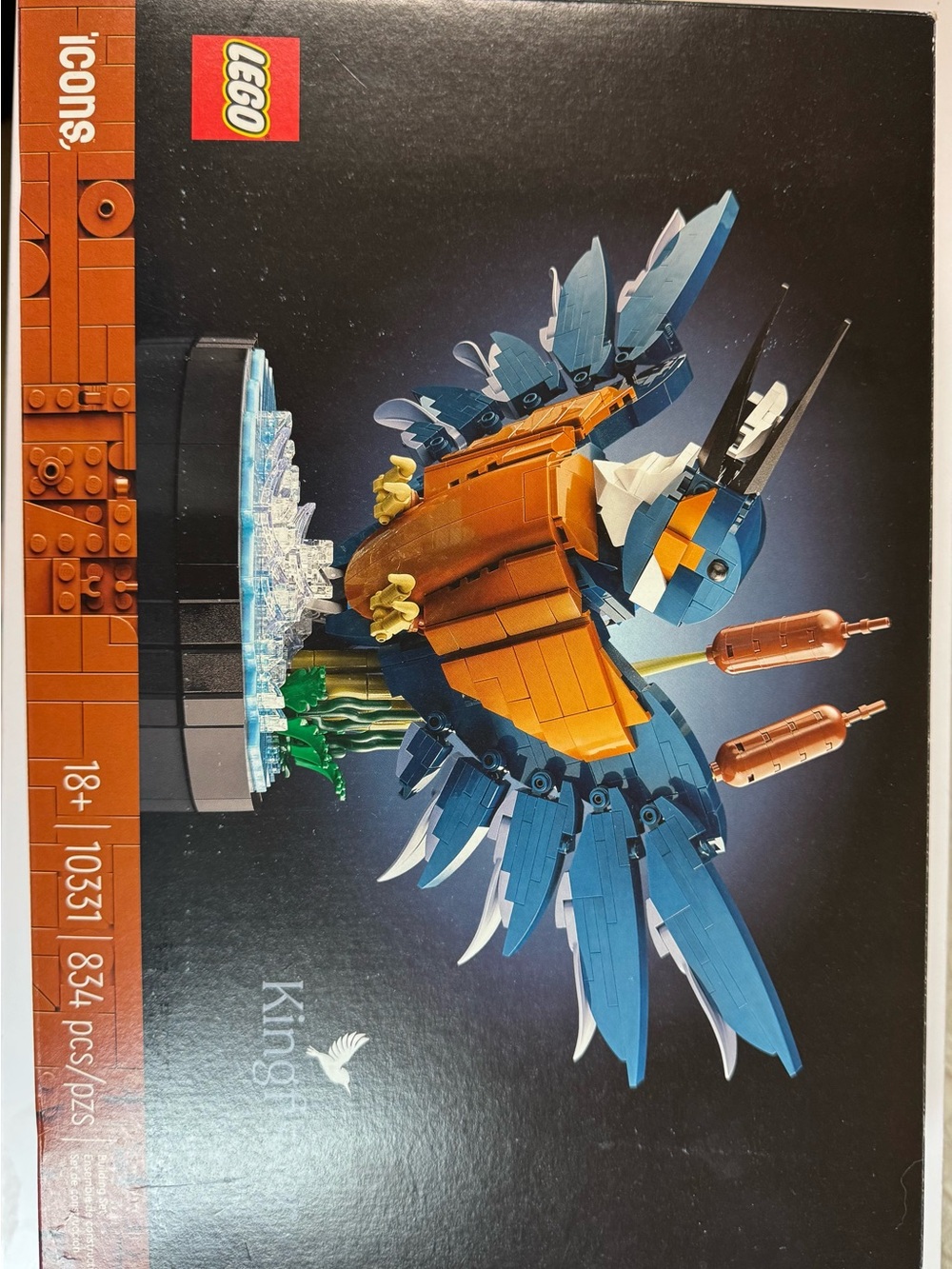 LEGO Kingfisher Sculpture in Blue and Orange